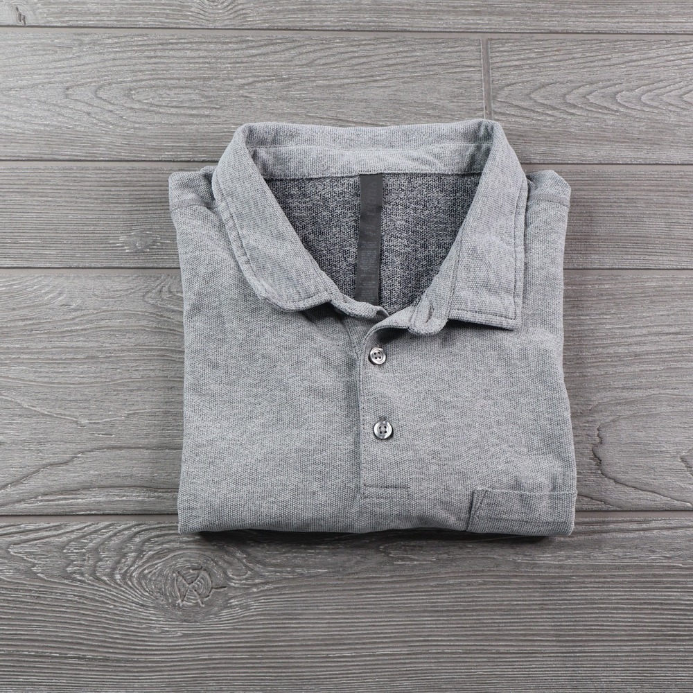 Vuori Ace Polo Shirt Mens Small Gray Heather Pocket Golf Short Sleeve V164